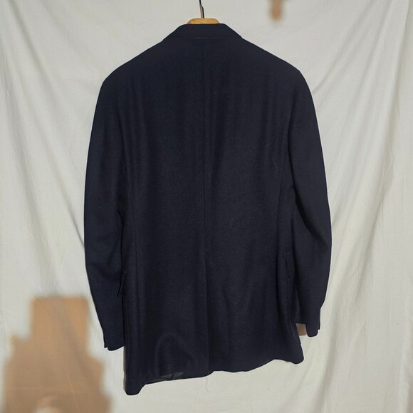 Wool Blazer w Royal Navy Officer Cap Badge w Gallery of London Navy Buttons - L* - Picture 4 of 6